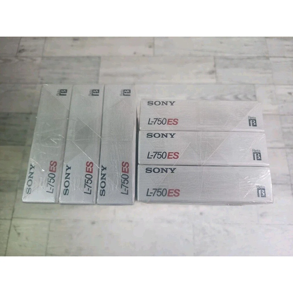 NEW Sony Betamax Dynamicron ES L-750 Blank Tapes Lot of 6 Vintage SEALED